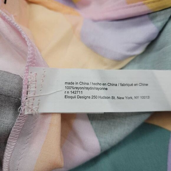 NWT Eloquii Printed Wide Leg Palazzo High Rise Pants Plus Sz 16 Pastel Pull On - Picture 7 of 11